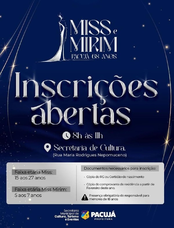 Miss e Miss Mirim Pacujá 68 anos